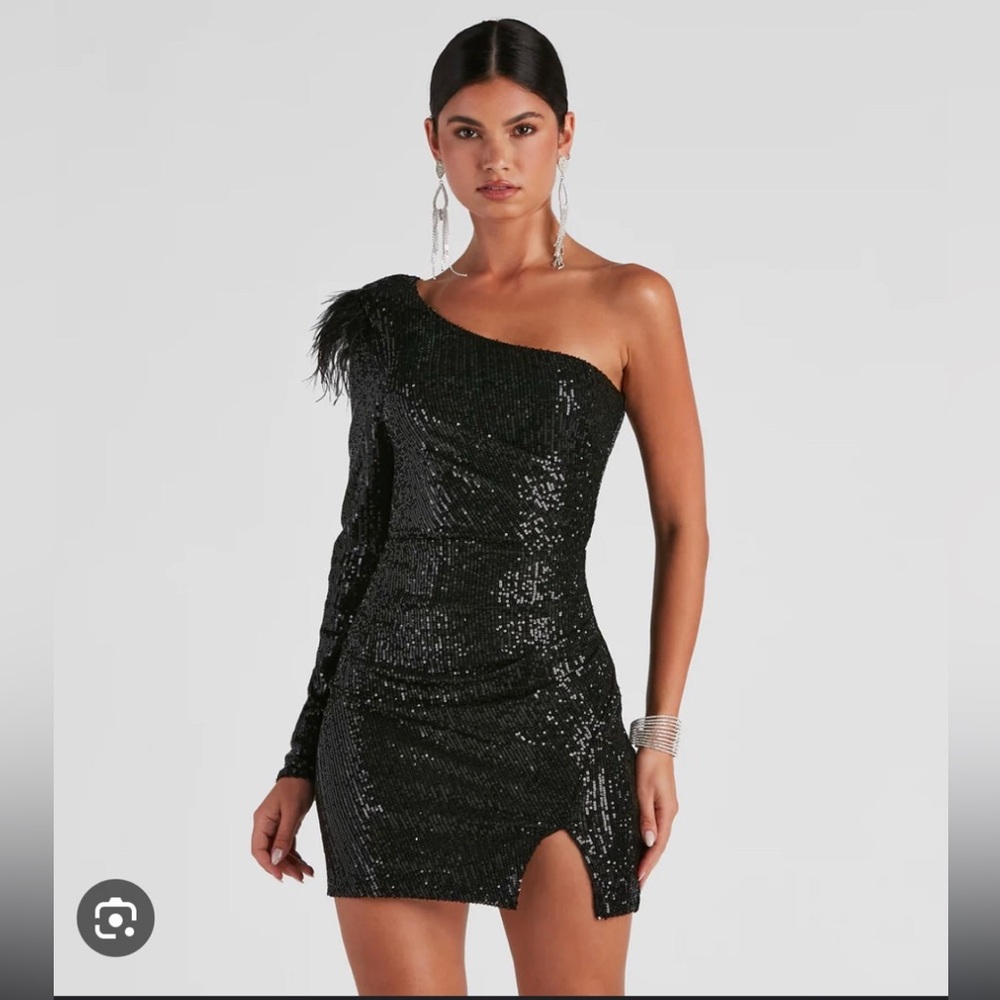 Sequin feather formal mini dress from Windsor